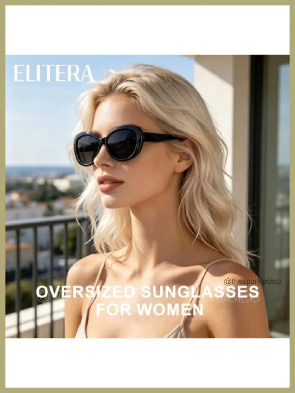 Oversized Retro Butterfly Sunglasses for Women, Polarized UV Protection,